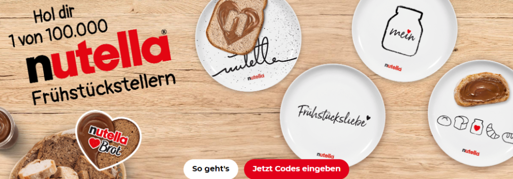 🍫 Nutella FrühstückstellerAktion 2 Gläser Nutella (450g oder 750g
