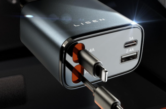 LISEN-69W-Einziehbares-Zigarettenanzünder-USB-C-Auto-Ladegerät-Schnellladegerät-Adapter-Retractable-Ladekabel