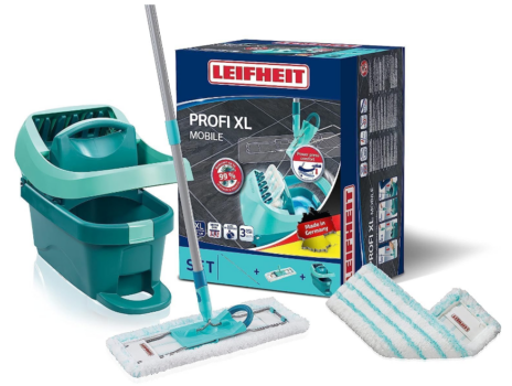 Leifheit-Set-Wischtuchpresse-Profi-XL-mit-Bodenwischer-und-Rollen-inkl-Ersatzbezug-Profi-