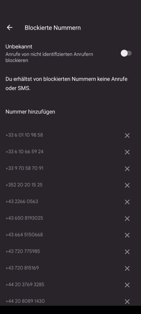 Liste Blockierter Nummern Auf Android