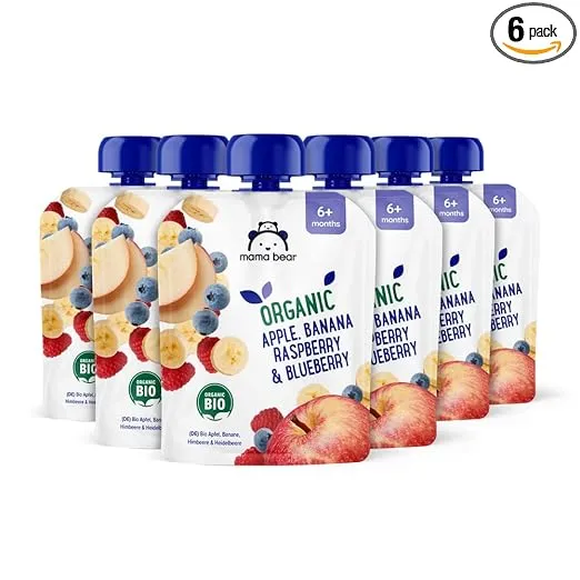 Mama Bear Quetschie Bio Apfel Banane Heidelbeere Und Himbeere