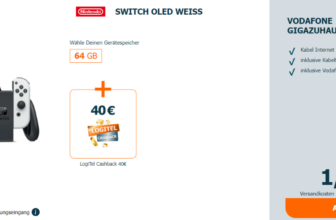 Nintendo Switch OLED + 40 € Logitel Cashback + Vodafone GigaZuhause 250 Kabel