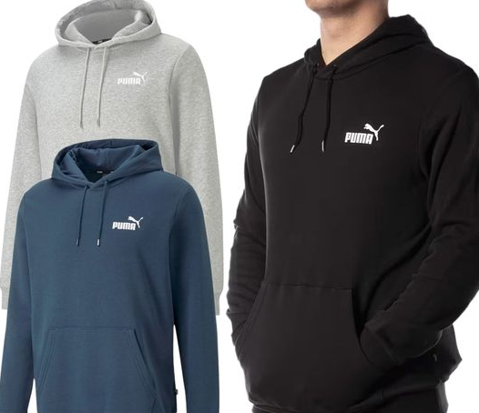 Puma-Ess-Logo-Herren-Stylischer-Kapuzen-Pullover-Baumwoll-Hoodie-