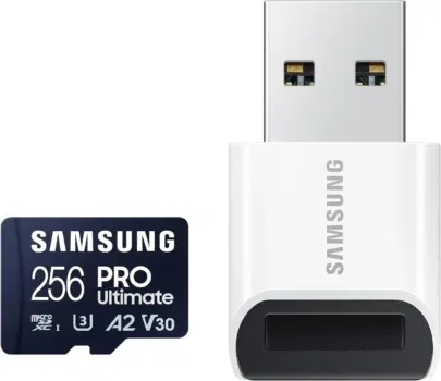 Samsung PRO Ultimate microSD-Karte + USB-Kartenleser, 256 GB