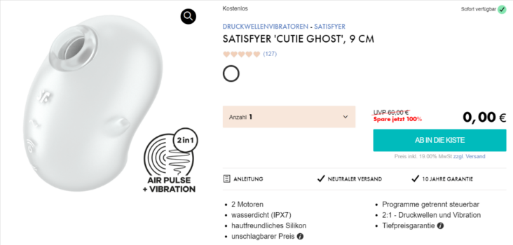 Satisfyer Cutie Ghost Druckwellenvibrator