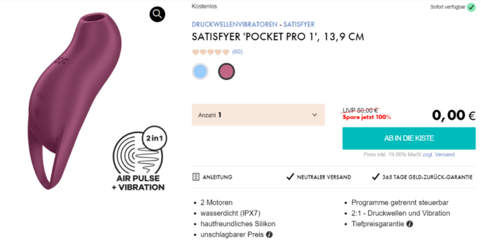 Satisfyer Pocket Pro Druckwellenvibrator