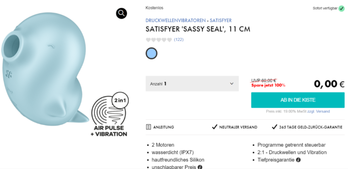 Satisfyer Sassy Seal Druckwellenvibrator