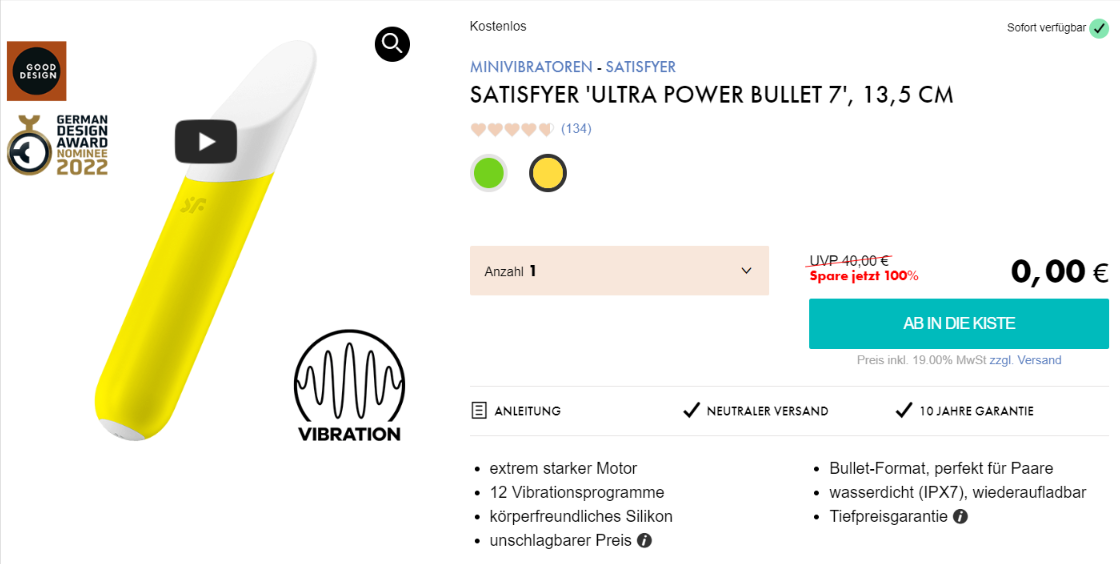 Satisfyer Ultra Power Bullet 7 Minivibrator