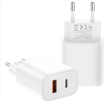 USB-C-Ladegerät-2-Ports-USB-C-Adapter-Netzteil-Mehrfach-für-iPhone15-14-Pro-Max-Plus-13-12-11-XS-iPad-air-Samsung-Galaxy-Schnellladegerät-Handy-USB-C-Stecker-Charger-Ladestecker