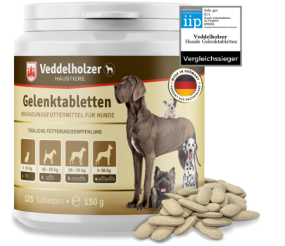 Veddelholzer-VERGLEICHSSIEGER-2024-Hunde-Gelenktabletten-mit-Grünlippmuschel