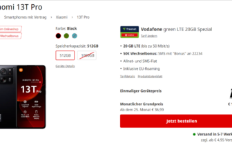 Xiaomi 13T Pro + freenet Vodafone green LTE 20GB