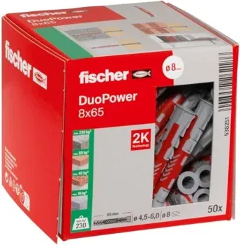 fischer DuoPower 8 x 65, Universaldübel 50 Stück