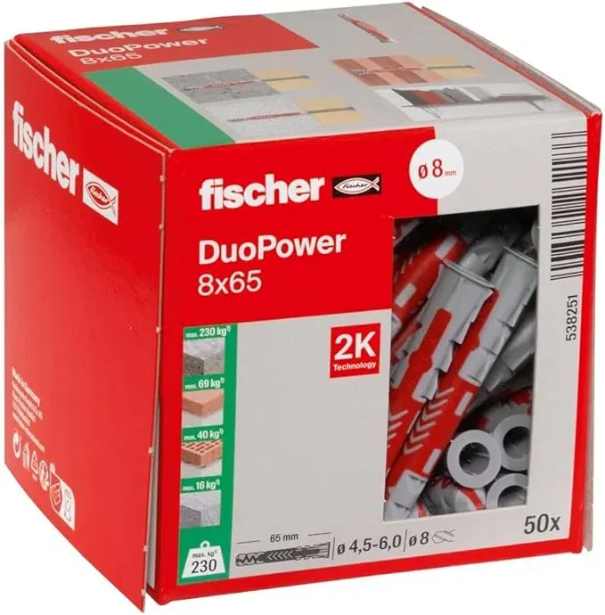 Fischer Duopower 8 X 65, Universaldübel 50 Stück