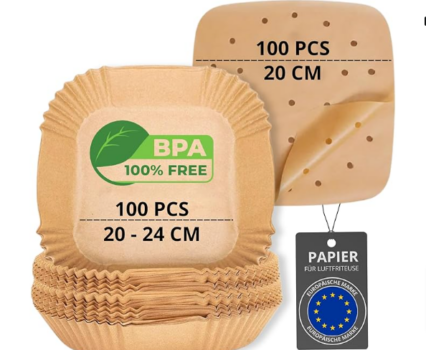 200-Stück-Backpapier-für-Heißluftfritteuse-BPA-Frei