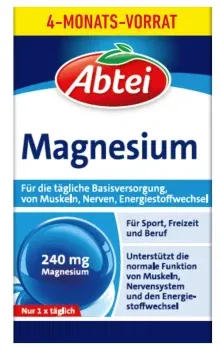 Abtei Magnesium Kapseln 240 mg – der tägliche Energiekick (120 Kapseln für 4 Monate) ab 7,72 € inkl. Prime-Versand