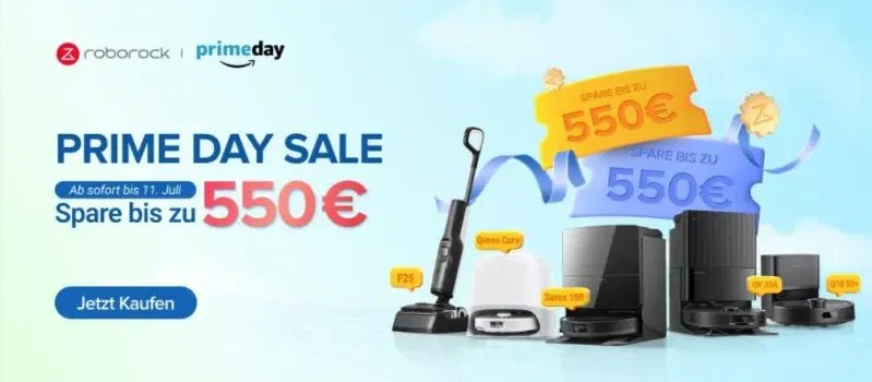 Roborock FRÜHE Prime Day Deals: Starke Rabatte auf Roborock Staubsauger