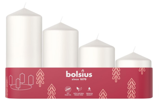 Bolsius-Glatte-Stumpenkerzen-4er-Set-Adventszeit-Weiß-Verschiedene-Größen-Dekorative-Haushaltskerzen