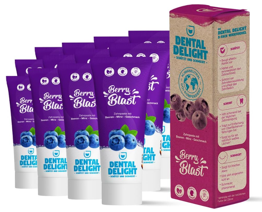 Dental-Delight-Berry-Blast-Zahnpasta-Vegane-Zahnpasta-Mit-Geschmack-Zahncreme-Blaubeere-Minze-12Er-Pack-