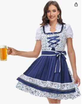 FEELJAM-Traditionelles-Dirndl-Damen-Midi-Tachtenkleid