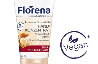 Florena Hand-Konzentrat 50 ml Tube mit Shea-Butter und Arganöl für sehr trockene Haut, vegan.