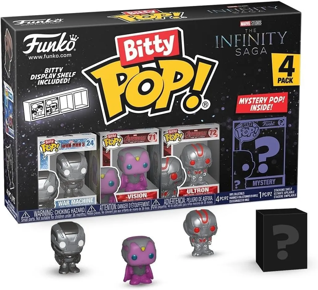 Funko Bitty Pop! Marvel - Iron Man 4Pk - War Machine, Vision, Ultron Und Eine Überraschungs-Mini-Figur