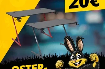 MUWO Vision E-Sports Gamingtisch Schwarz/rot