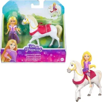 Mattel Disney Prinzessin-Spielzeug bewegliche kleine Rapunzelpuppe und Pferd Maximus Rapunzel Neu verföhnt