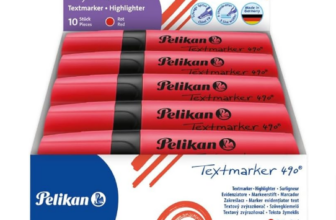 Pelikan-814126-Textmarker-490-Leuchtrot-10-Stück-in-Faltschachtel-