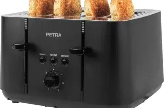 Petra PT5565MBLKVDE 4-Toastschlitze Toaster