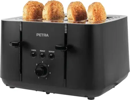 Petra PT5565MBLKVDE 4-Toastschlitze Toaster