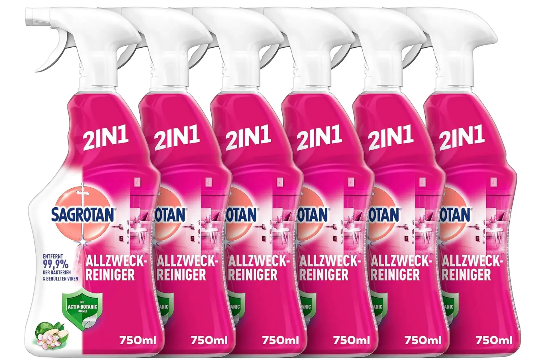 Sagrotan Allzweck-Reiniger Blütenfrische & Grüner Apfel 6er Pack (6 x 750 ml) ab 12,91 € inkl. Prime-Versand