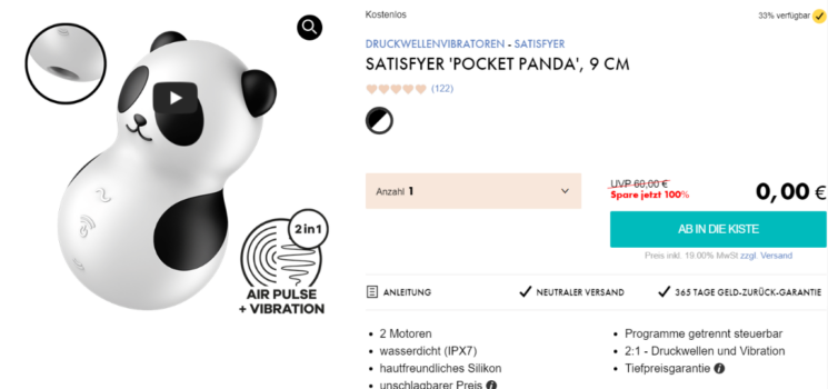 Satisfyer Pocket Panda Druckwellenvibrator