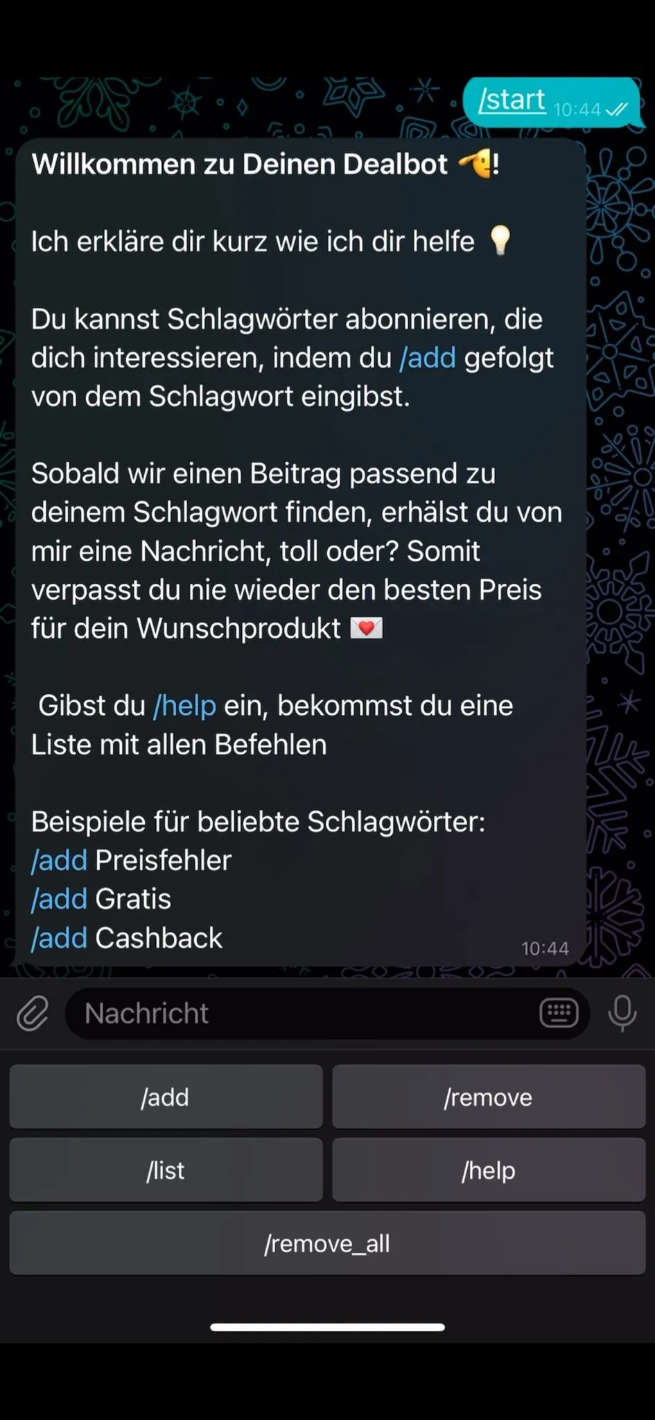 Preis King Keyword Bot Begrüssung Und Erklärung