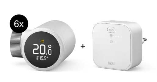 Tado°-Starter-Kit-Smartes-Heizkörper-Thermostat-X-6Er-Set-Bridge