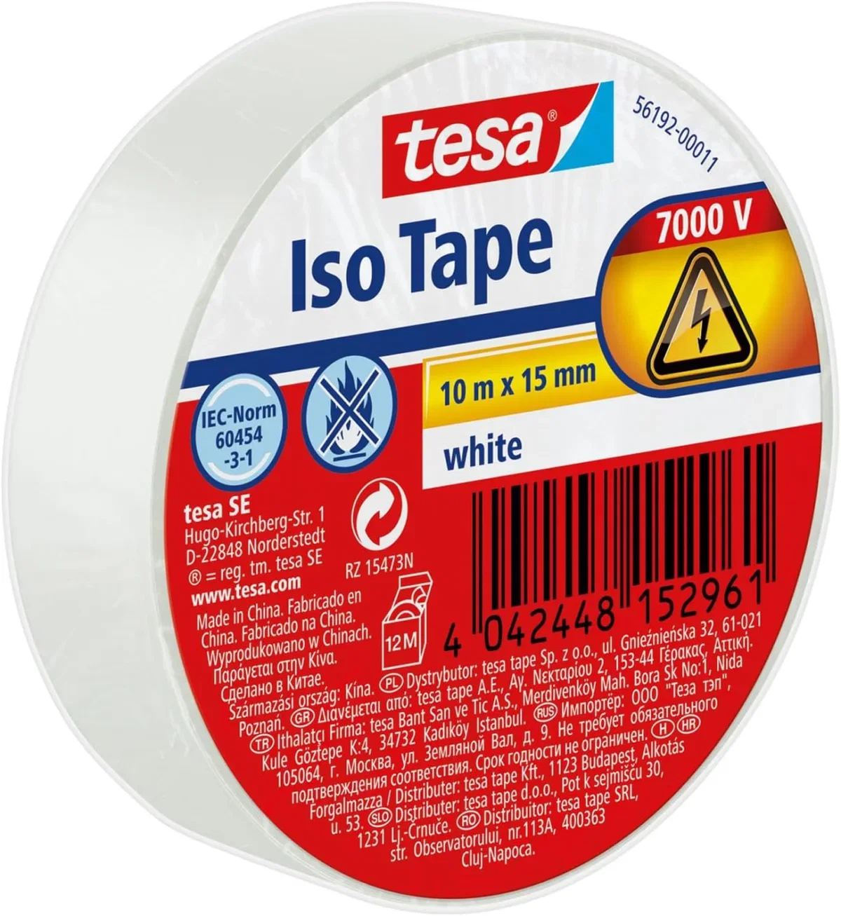 5x tesa Isolierband – Selbstklebendes Isolierband (10 m x 15 mm)