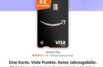 Amazon VISA Karte mit 30€ Startguthaben, dauerhaft kostenfrei und 1 % Cashback für Amazon-Einkäufe