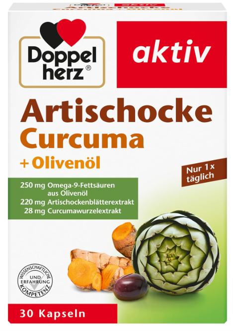 Doppelherz-Artischocke-Olivenöl-Curcuma-Pflanzliches-Nahrungsergänzungsmittel-Mit-Artischocken-Kurkuma-Extrakt-