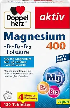 Doppelherz Magnesium 400 + B1 + B6 + B12 + Folsäure