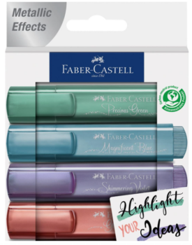 FABER-CASTELL-154624-Textmarker-TL-46-Metallic-4er-Etui-