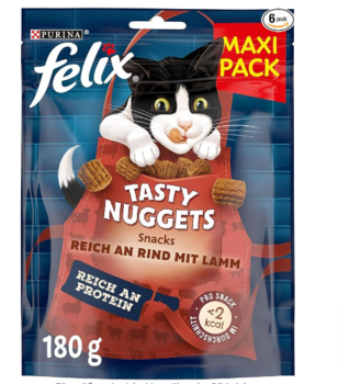 FELIX-Tasty-Nuggets-Reich-an-Rind-mit-Lamm-Katzensnacks