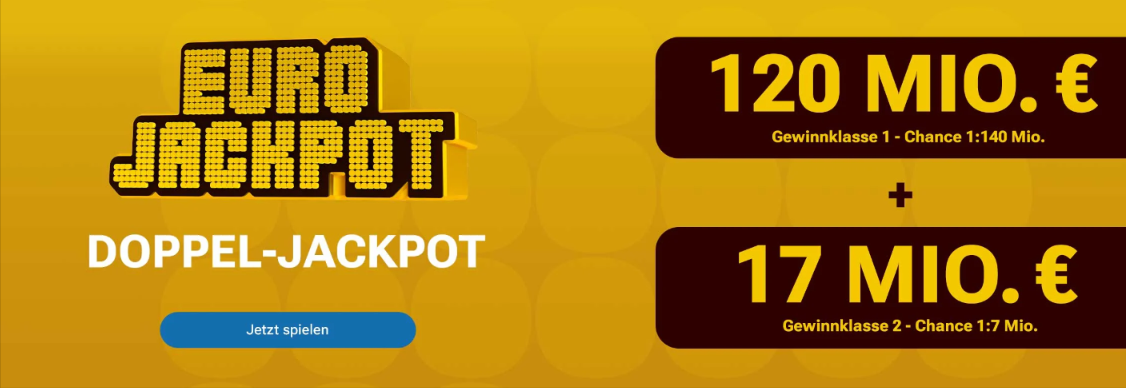 Lotto24 Eurojackpot 120 Mio Jackpot + 17 Mio Gewinnklasse 2