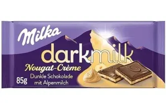 Milka Dark Milk Nougat-Créme Zartherbe Alpenmilch-Schokolade