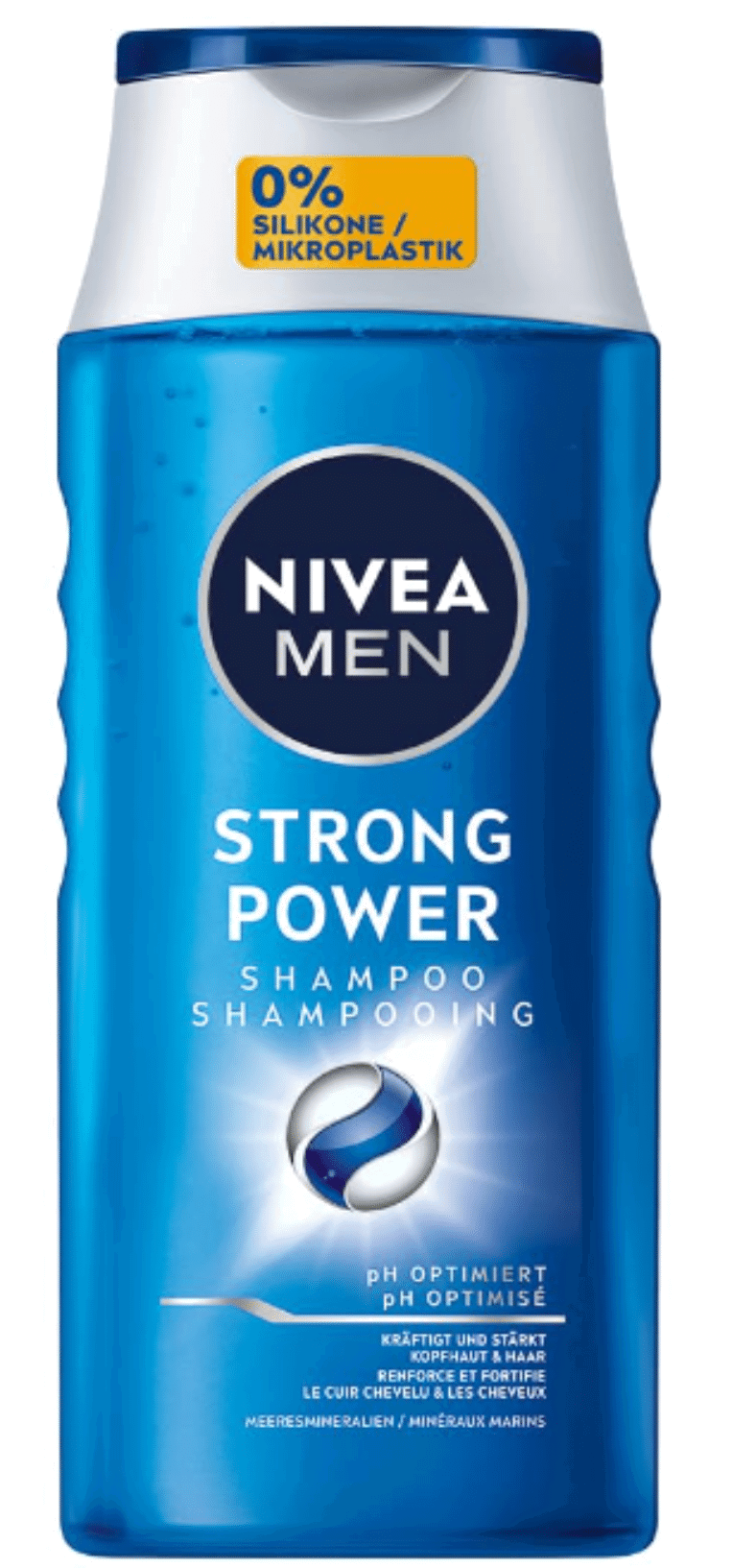 NIVEA MEN Strong Power Shampoo – 250 Ml, Ohne Silikone & Mikroplastik, Mit Meeresmineralien