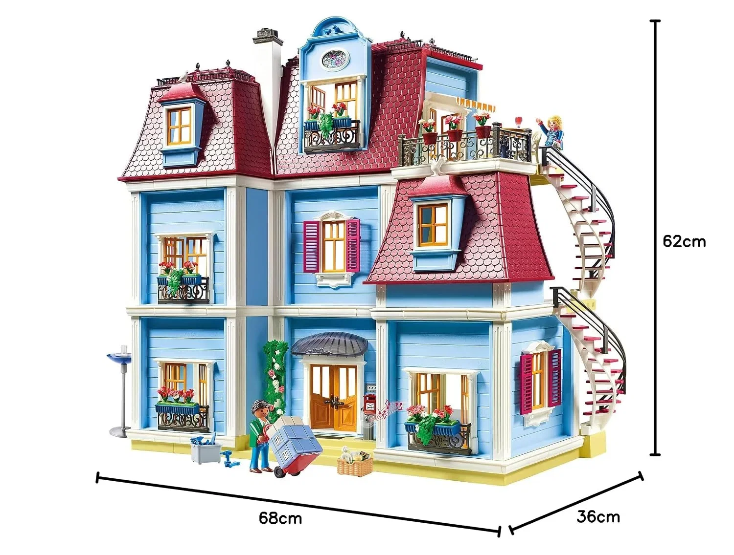 PLAYMOBIL Dollhouse 70205 Mein Grosses Puppenhaus Mit funktionsfaehiger Tuerklingel Ab 4 Jahren B07P581CK8 3