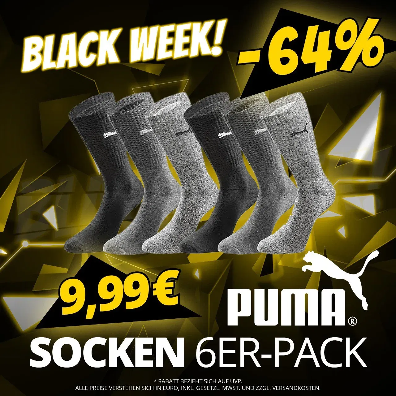 Puma Crew Socks Unisex Socken 6 Paar