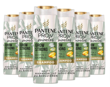 Pantene-Pro-V-Miracles-Grow-Strong-Shampoo-6-x-250-ml-mit-Biotin-Bambus-Anti-Haarverlust