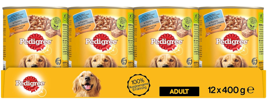 Pedigree-Hundefutter-Nassfutter-mit-3-Sorten-Geflügel-in-Pastete