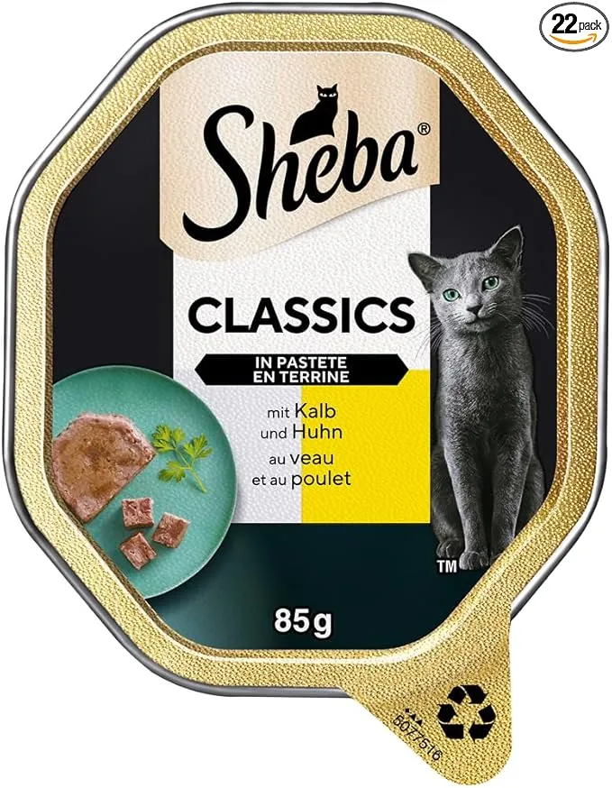 Sheba Schale Nassfutter Für Katzen Classics In Pastete Mit Kalb Und Huhn