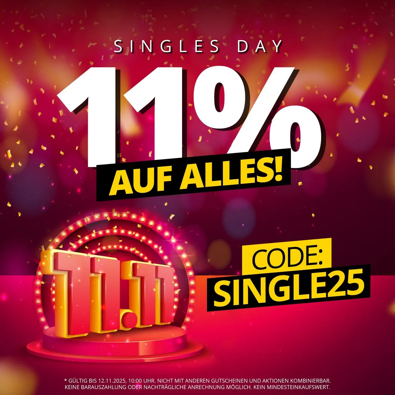 SportSpar Singles Day 2025 – 11 % RABATT auf ALLES!