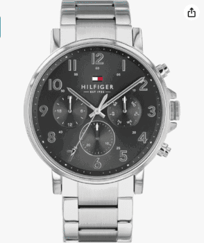 Tommy-Hilfiger-Multi-Zifferblatt-Quarz-Uhr-für-Herren-mit-Silbernes-Edelstahlarmband-1710382